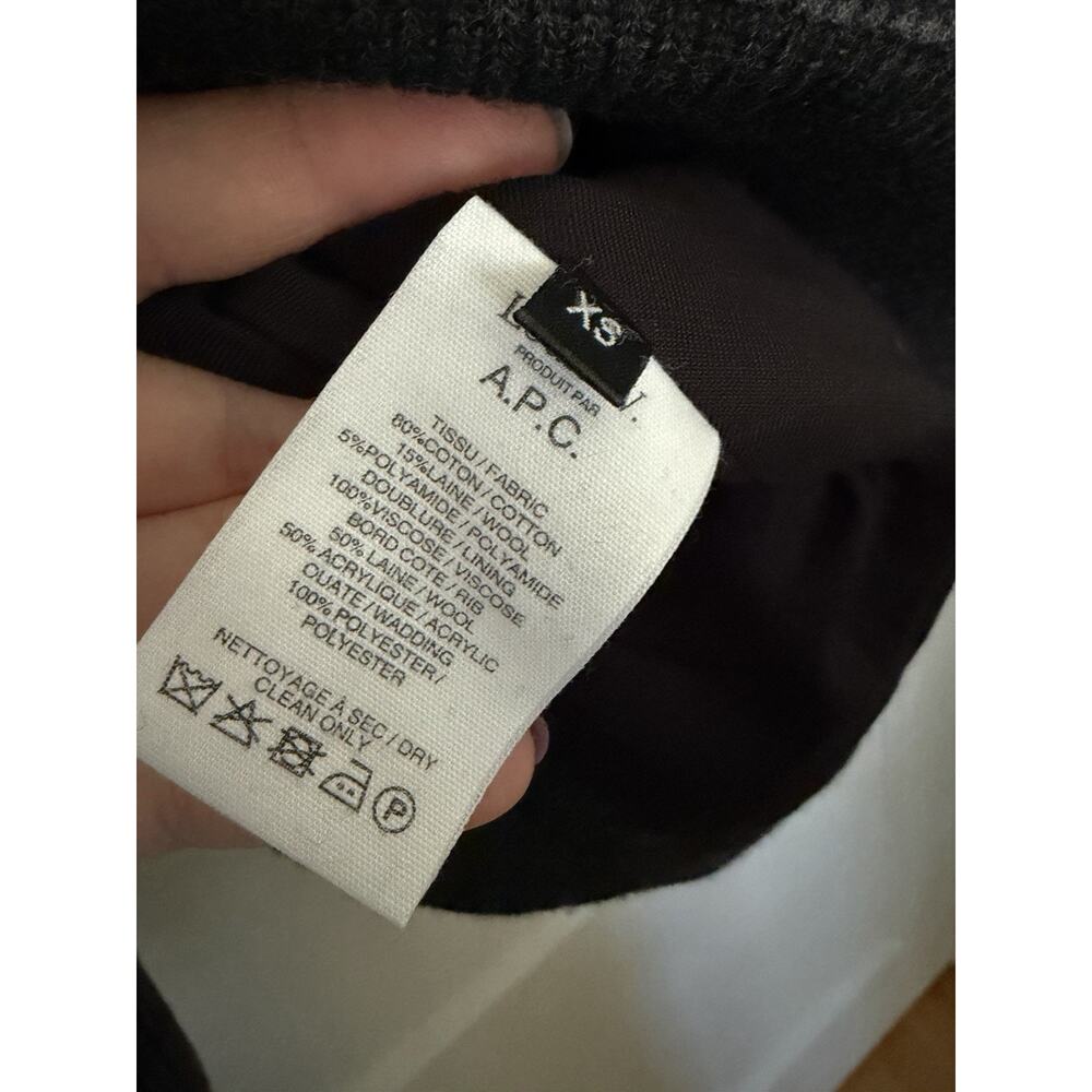 APC Louis W Men's Bomber Jacket Grey Houndstooth Japan Sz XS Small Oversized - Picture 4 of 7